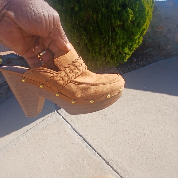 Indigo Tan Studded Mules - Picture 6 of 12